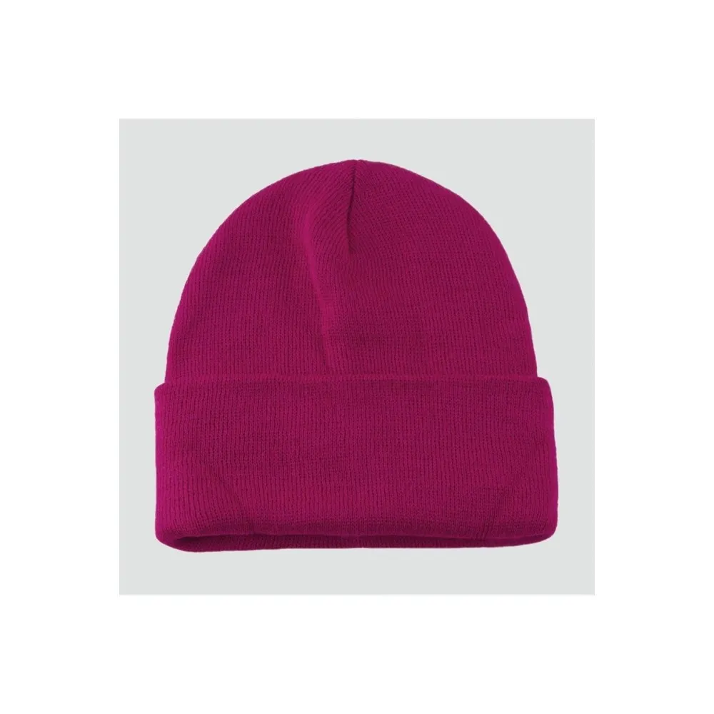 Çift Kat 1 Nci Kalite Renkli Bere  Toptan Bere Eldiven -Fuşya