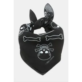 Kuru Kafa Desenli Bandana 50X50-Siyah