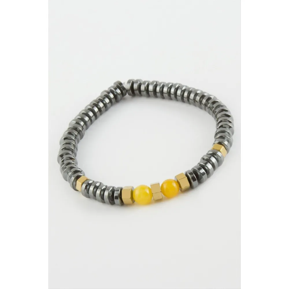 Hematit Akik Doğaltaş Bileklik-Antrasit