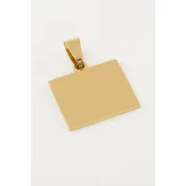 Kare İsim Yazılabilir Çelik Kolye Ucu 2X2 cm-Sarı