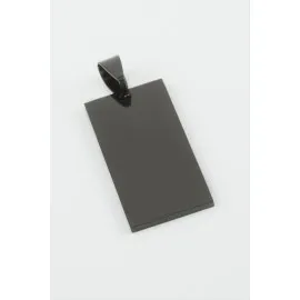 Dikdörtgen İsim Yazılabilir Çelik Kolye Ucu 1,6X3,5 cm-Siyah