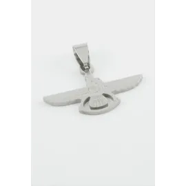 Kuş Çelik Kolye Ucu 3 cm-Gümüş Rengi