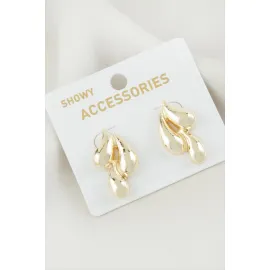 Su Damlası Metal Küpe-Sarı