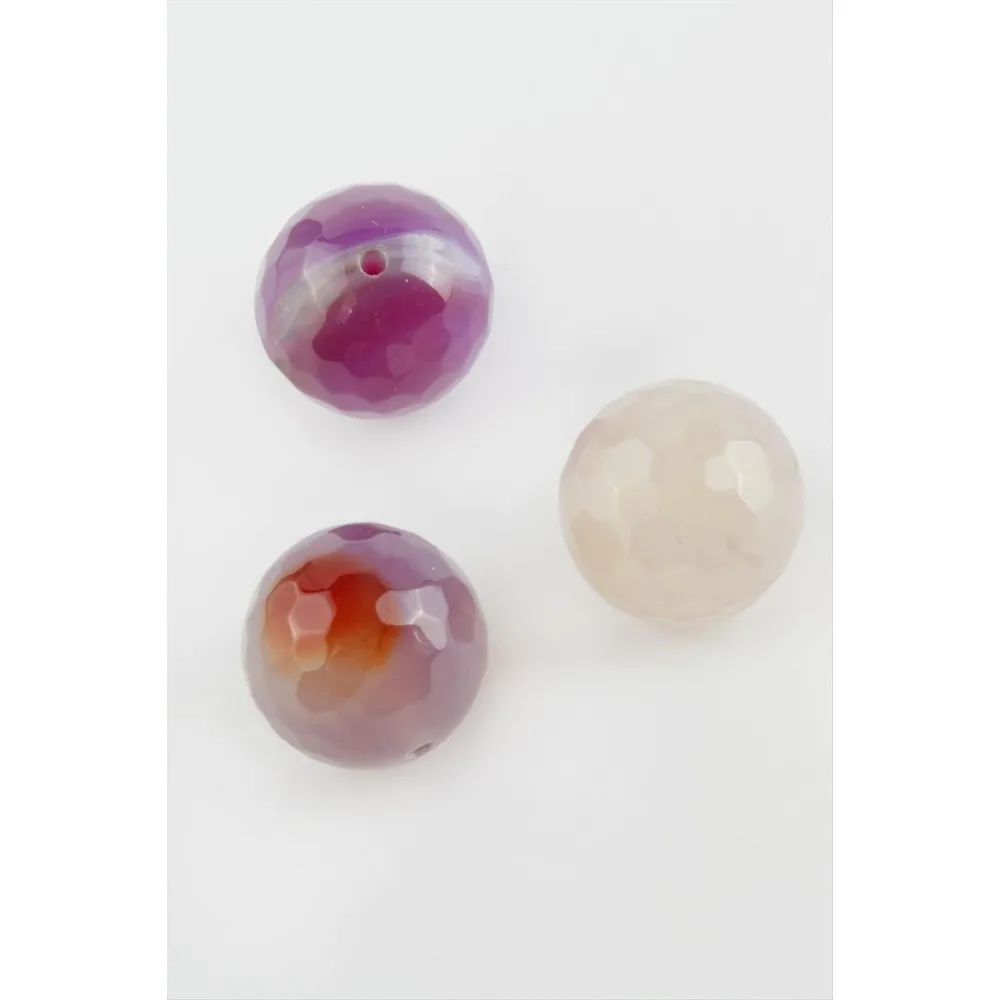 Ametist Doğaltaş Kolye Ucu 2 Cm-Mor