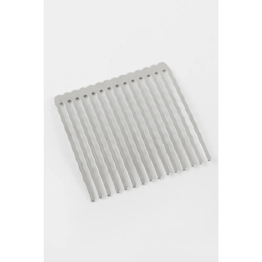 Dalgalı Metal Tarak Küçük 1 Adet-Gümüş Rengi