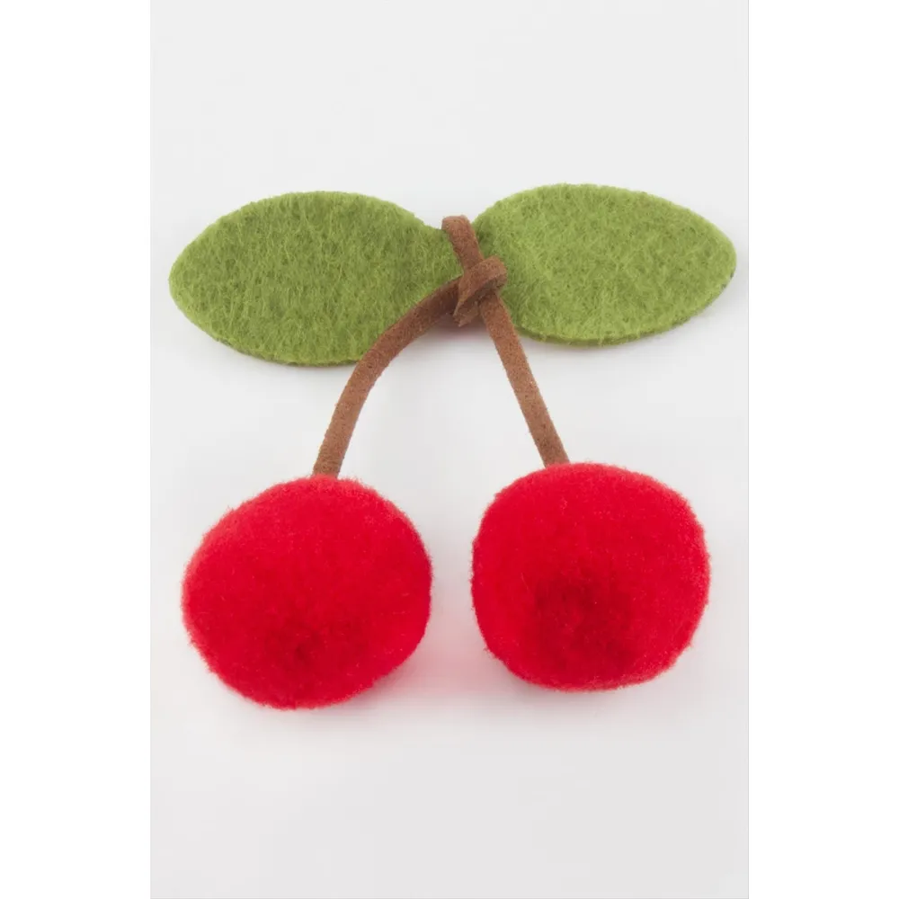 Keçe Kiraz Büyük Ponpon 1 Adet-Kırmızı