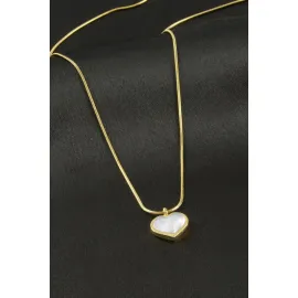 Kalp Çelik Kolye-Sarı