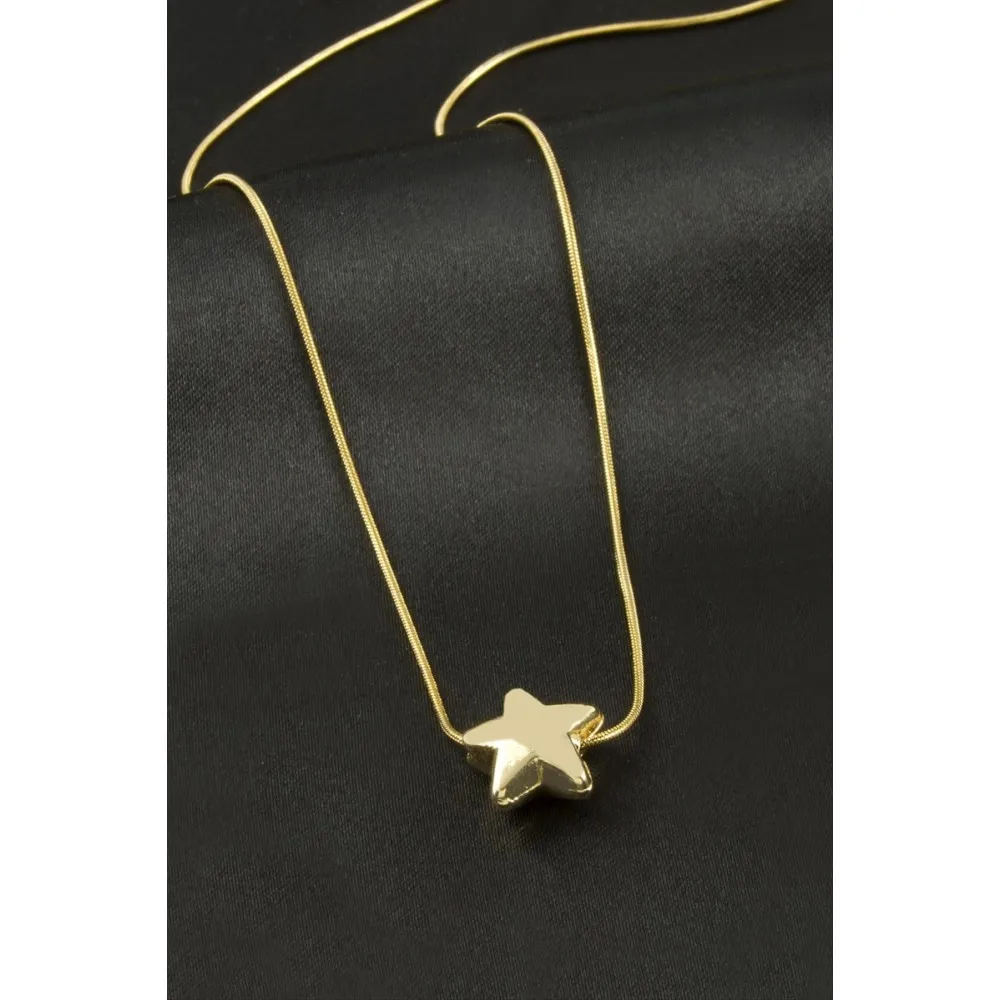 Yıldız Çelik Kolye-Sarı