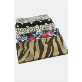 65X140 Karışık Şifon Şal-Renkli