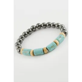Hematit Turkuaz Doğaltaş Bileklik-Turkuaz