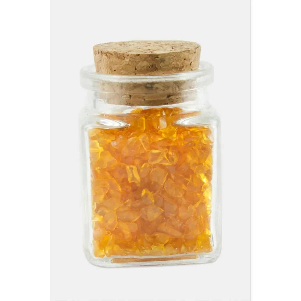 Akik Taşı Cam Şişe Biblo-Sarı