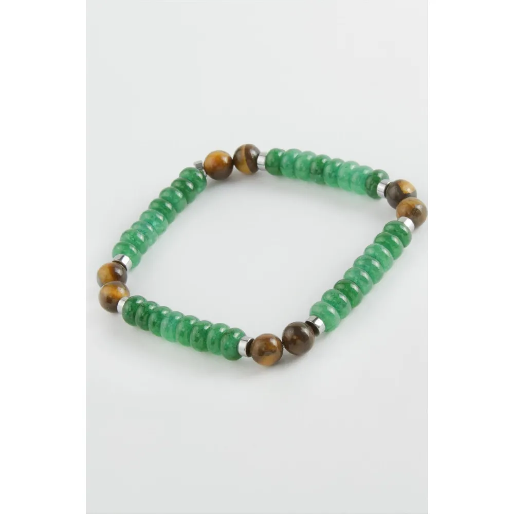 Yeşim Kaplangözü Doğaltaş Bileklik-Yeşil