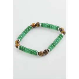 Yeşim Kaplangözü Doğaltaş Bileklik-Yeşil