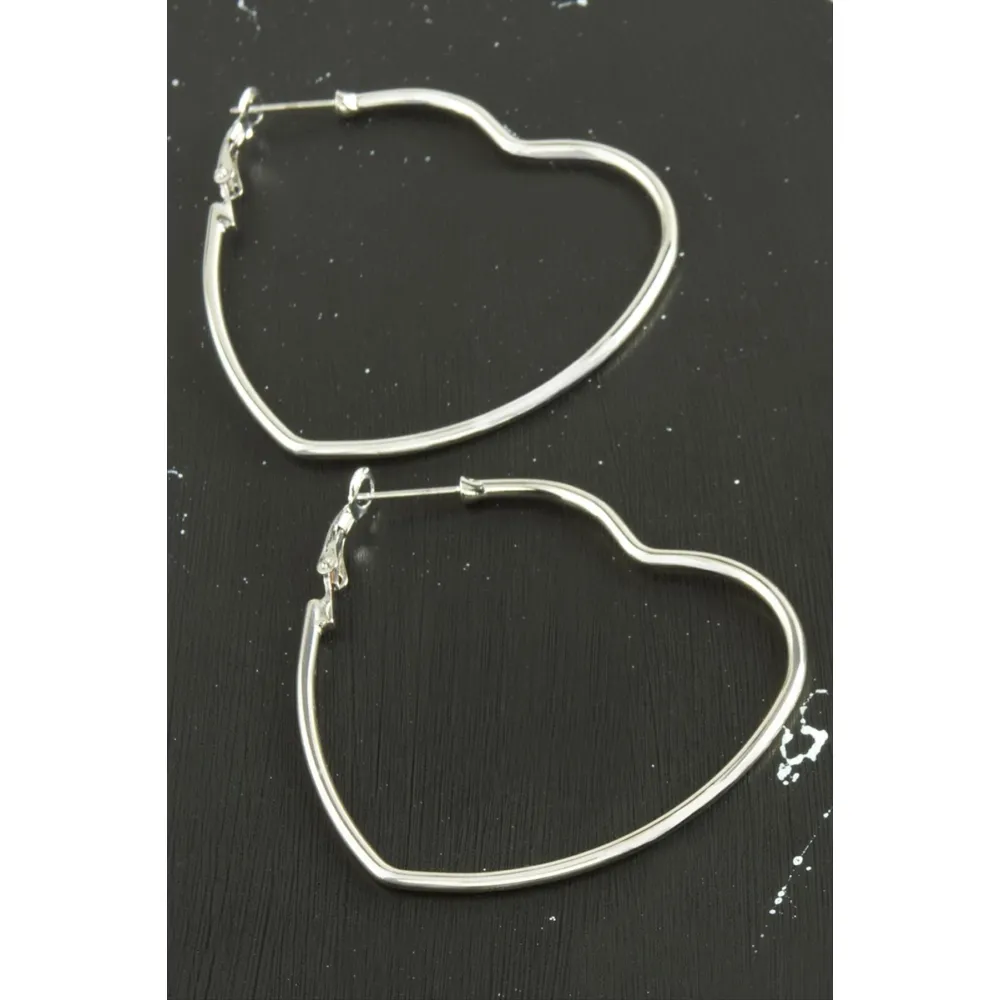 Yıldız Trend Küpe 6 cm-Gümüş Rengi