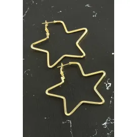 Yıldız Trend Küpe 5,5 cm-Sarı