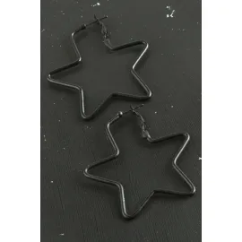 Yıldız Trend Küpe 5,5 cm-Siyah