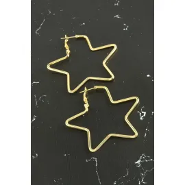 Yıldız Trend Küpe 5 cm-Sarı