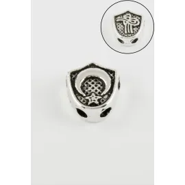 Tuğra Ay Yıldız Çift Taraflı Tesbih Ara Aparatı 1 Adet-Gümüş Rengi