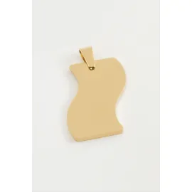 Bayrak İsim Yazılabilir Çelik Kolye Ucu 3 cm-Sarı