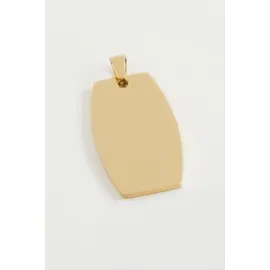 Dikdörtgen İsim Yazılabilir Çelik Kolye Ucu 2,5X4,5 cm-Sarı