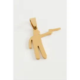 Silahlı Asker Çelik Kolye Ucu 3 cm-Sarı