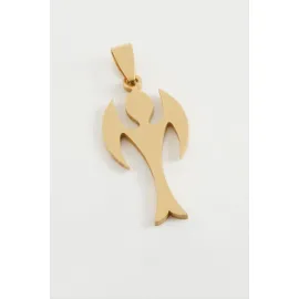 Melek Çelik Kolye Ucu 3,5 cm-Sarı