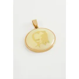 Atatürk Çelik Kolye Ucu 2,5 cm-Sarı