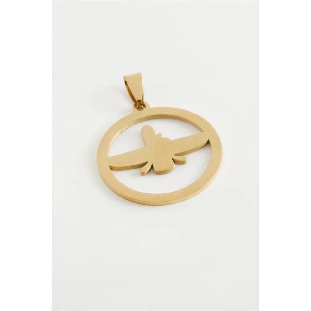 Anka Kuşu Çelik Kolye Ucu 3 Cm-Sarı