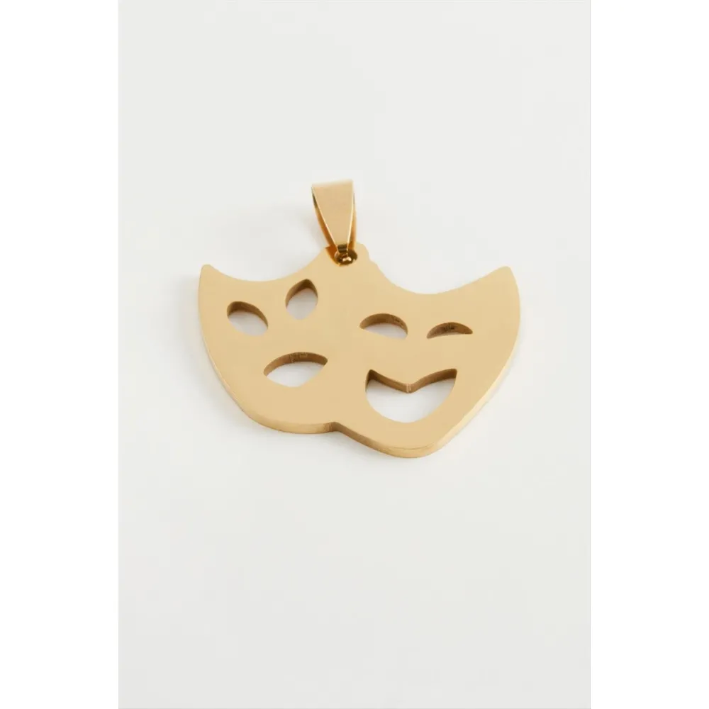 Hayalet Çelik Kolye Ucu 3 cm-Sarı