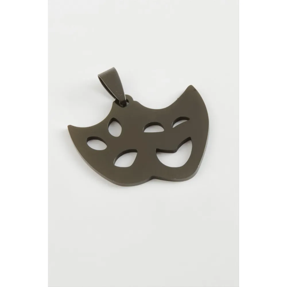 Hayalet Çelik Kolye Ucu 3 cm-Siyah