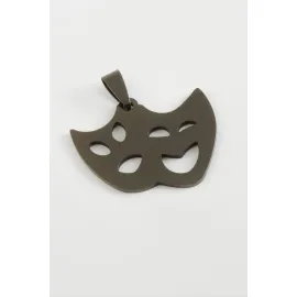 Hayalet Çelik Kolye Ucu 3 cm-Siyah