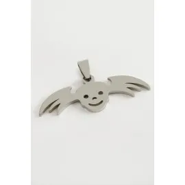 Hayalet Çelik Kolye Ucu 4,5 cm-Gümüş Rengi