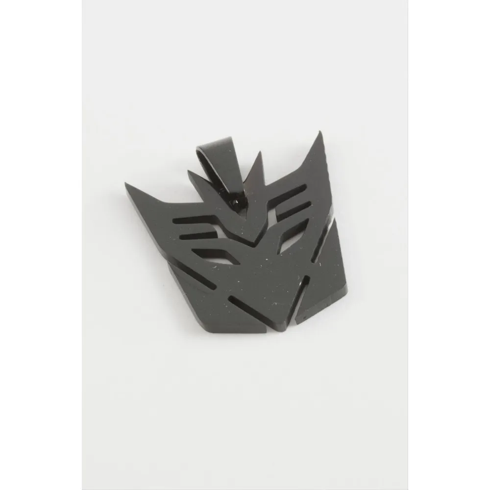 Btmn İşareti Çelik Kolye Ucu 3,5 Cm-Siyah