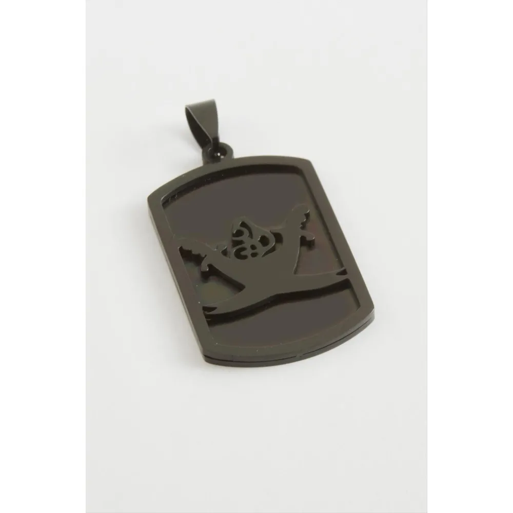 Kuluç Tuğra Çelik Kolye Ucu 2,5X4 cm-Siyah