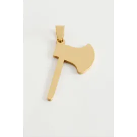 Balta Çelik Kolye Ucu 4 cm-Sarı