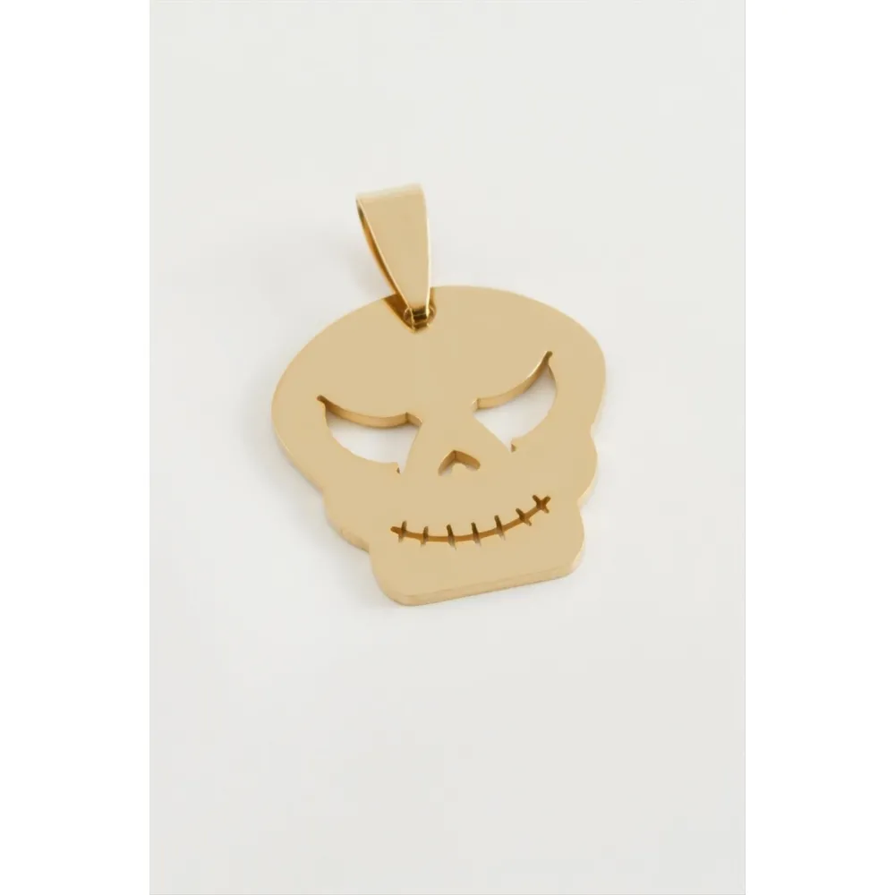 Kuru Kafa Çelik Kolye Ucu 2,5 cm-Sarı