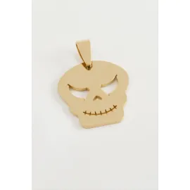 Kuru Kafa Çelik Kolye Ucu 2,5 cm-Sarı