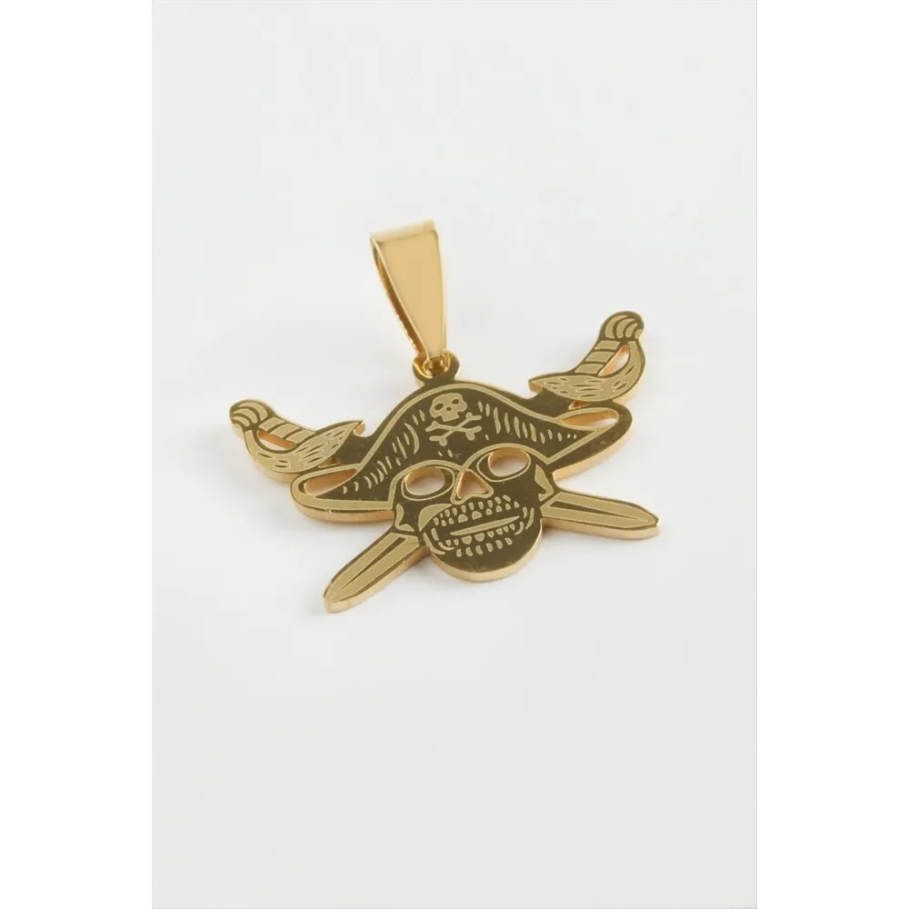 Kılıç Kuru Kafa Çelik Kolye Ucu 3 cm-Sarı