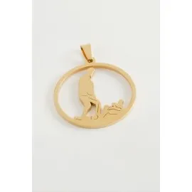 Atatürk Çelik Kolye Ucu 3 cm-Sarı