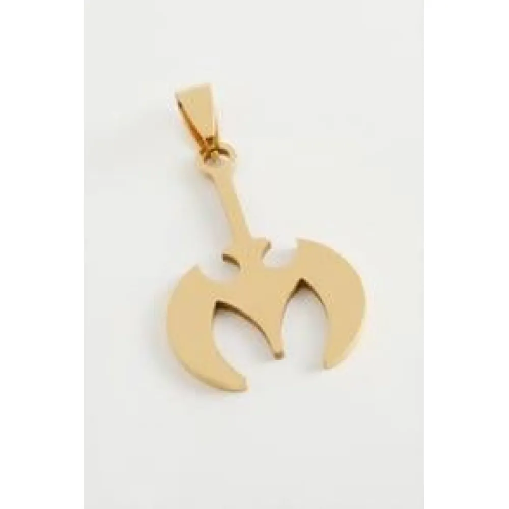 Balta Çelik Kolye Ucu 3,5 cm-Sarı