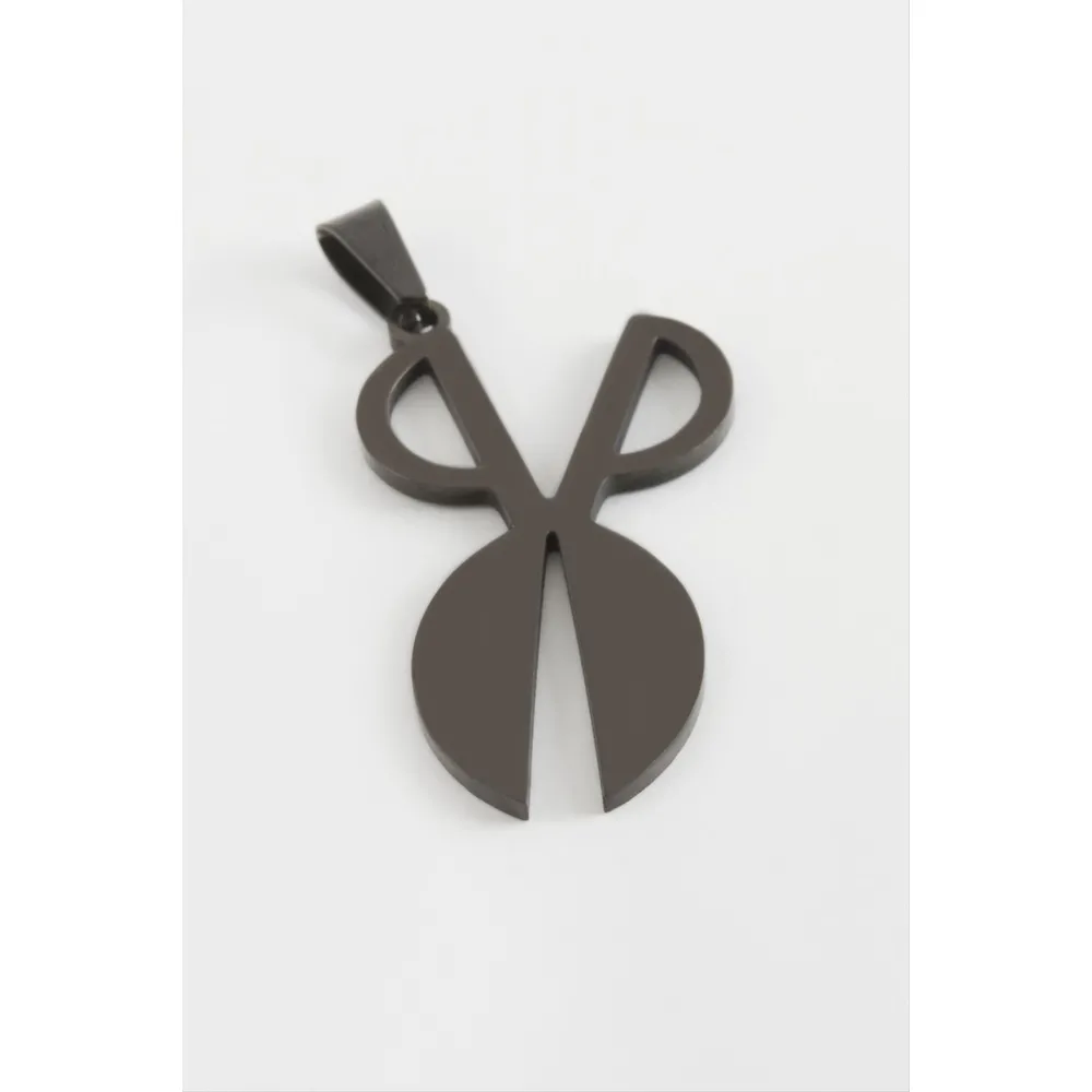 Makas Çelik Kolye Ucu 4 cm-Siyah