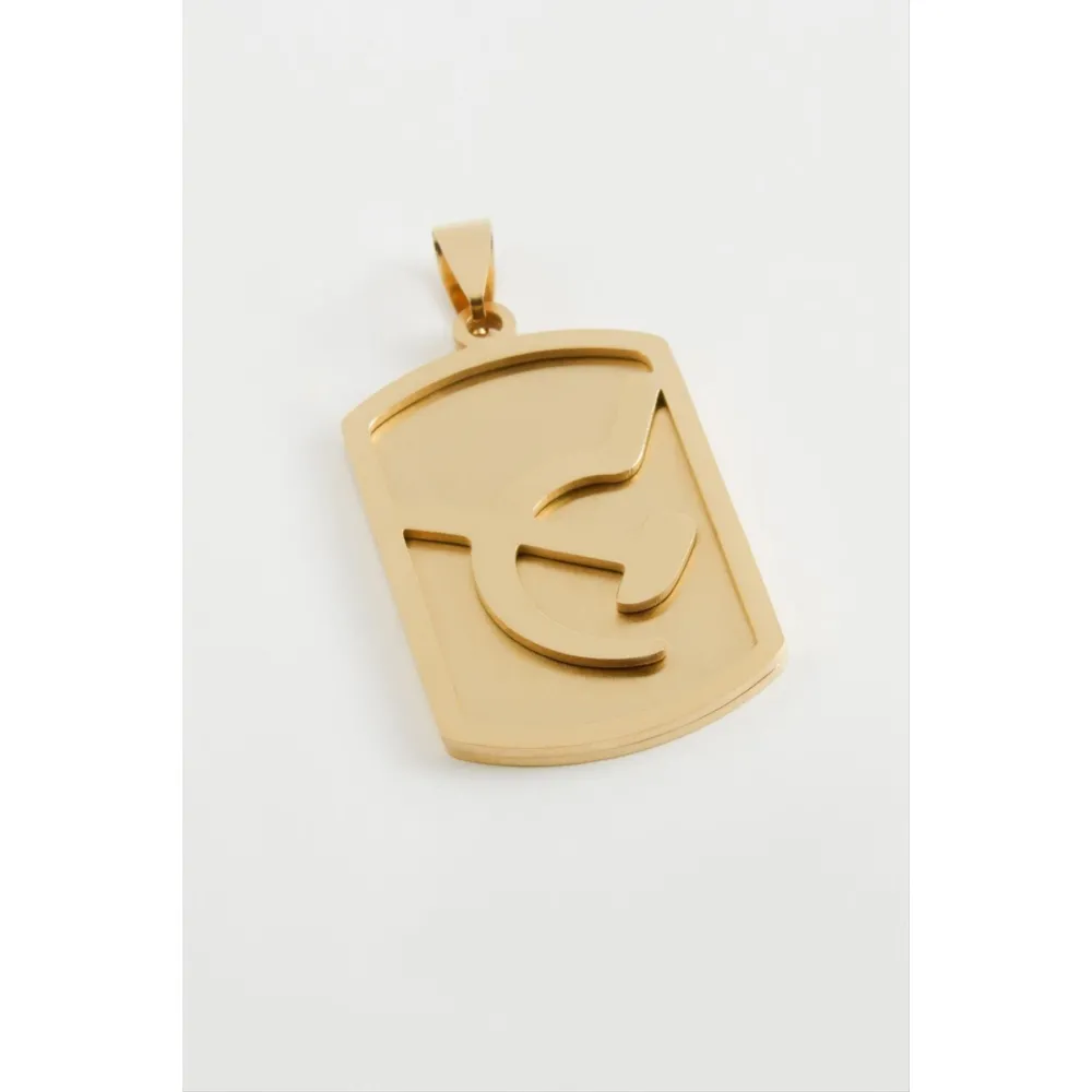 Ok Yay Çelik Kolye Ucu 2,5X4 cm-Sarı