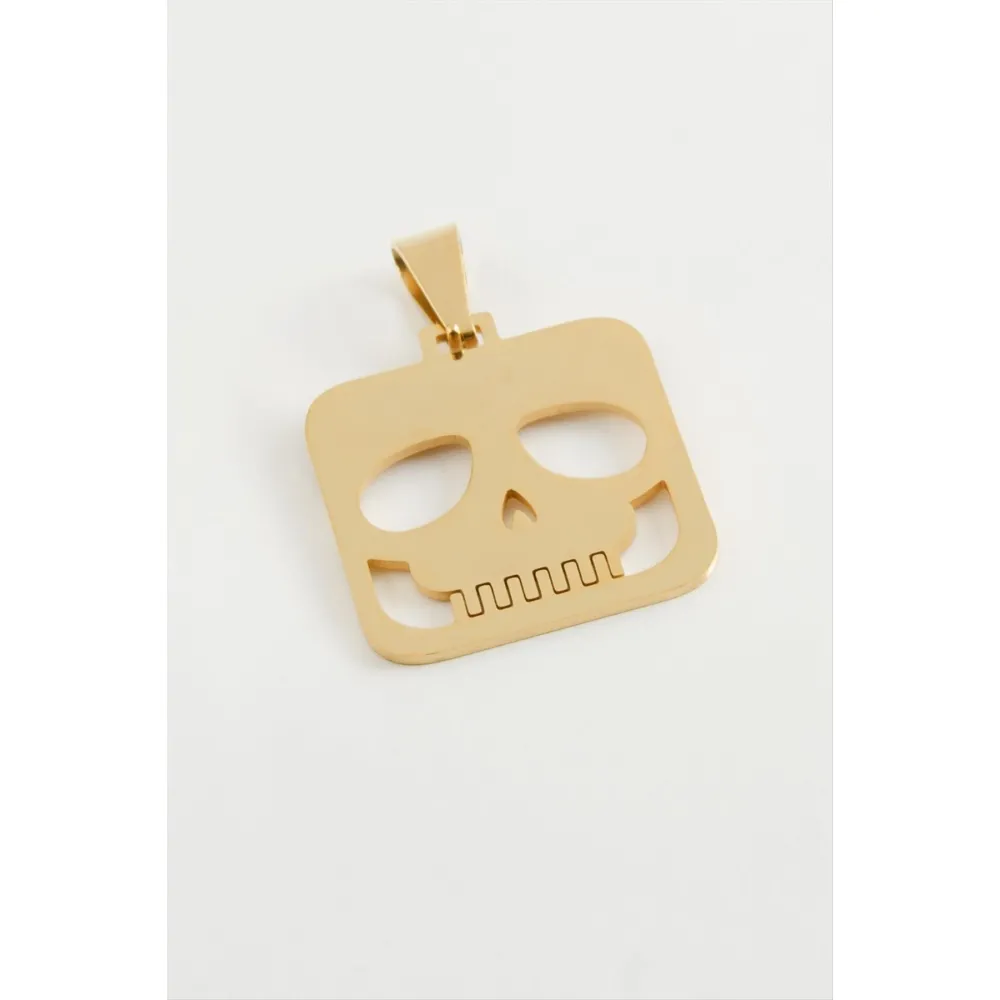 Kuru Kafa Çelik Kolye Ucu 2,5 cm-Sarı