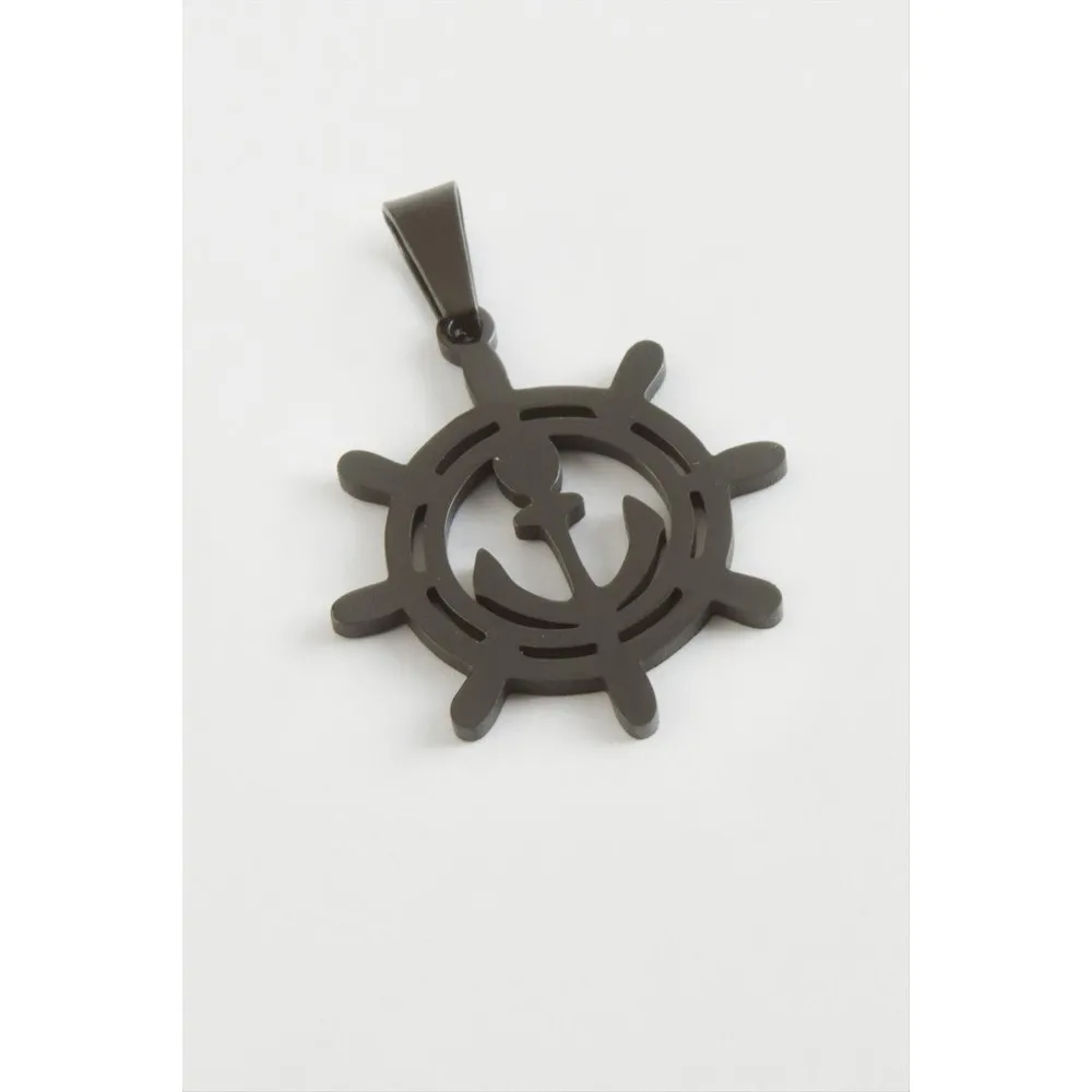 Çapa Çelik Kolye Ucu 2,5 Cm-Siyah