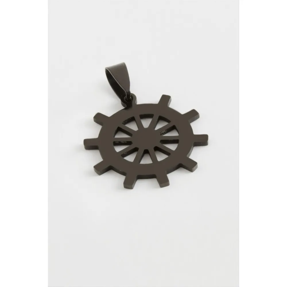 Dümen Çelik Kolye Ucu 2,5 cm-Siyah