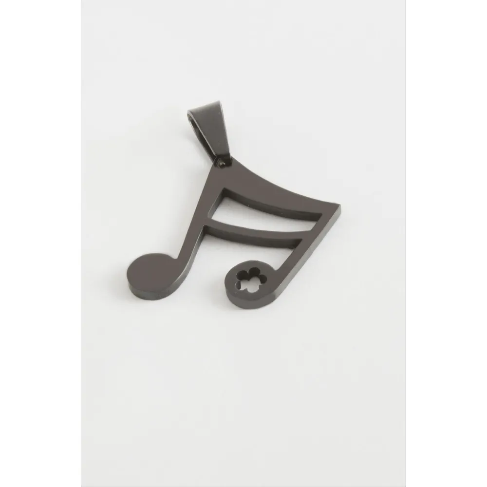 Nota Çelik Kolye Ucu 2 cm-Siyah