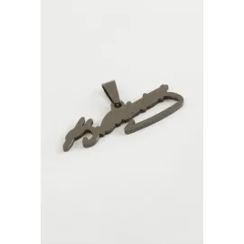 Atatürk İmzalı Çelik Kolye Ucu 3,5 cm-Siyah