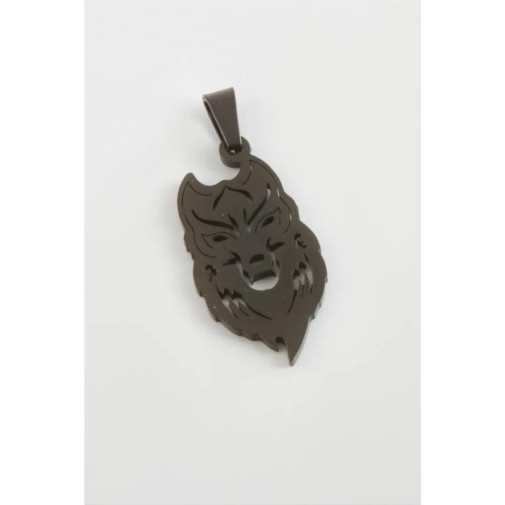 Kurt Çelik Kolye Ucu 3 cm-Siyah