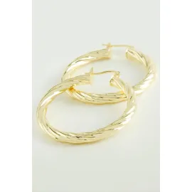 Sarmaşık Halka Küpe 4,5 cm-Sarı