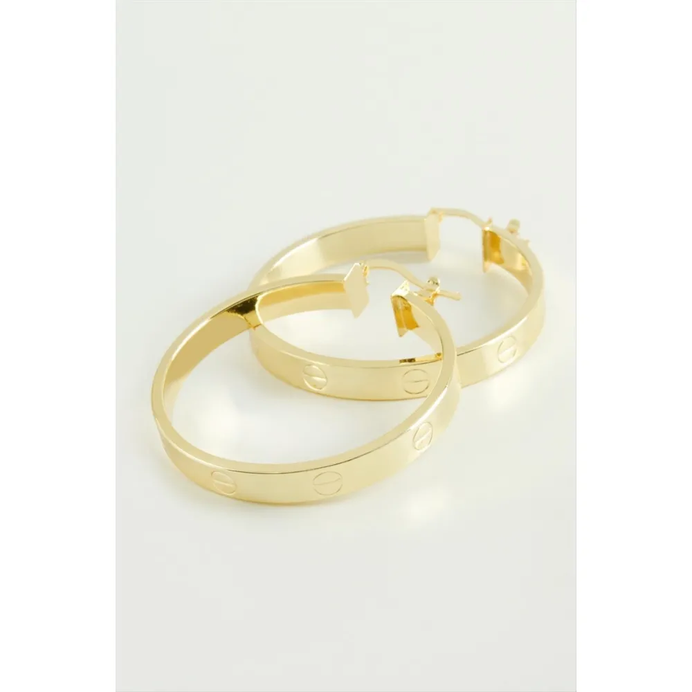 Crt Halka Küpe 4,5 cm-Sarı